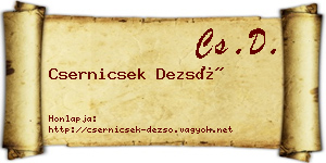Csernicsek Dezső névjegykártya