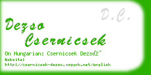dezso csernicsek business card